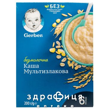 Детское питание Gerber каша безмолоч мультизлак с 6мес 250г