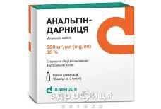 Анальгiн-дарниця р-н д/iн. 500 мг/мл амп. 2 мл коробка №10 таблетки для пам'яті