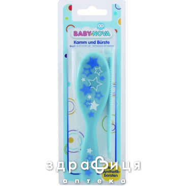 Baby nova 33114/2 гребінець і щітка з штучною щитиною хлопчик