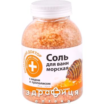 Эльфа дд соль д/ванн с медом/прополис 1000г