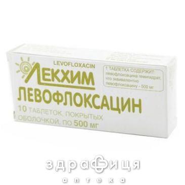 Левофлоксацин таблетки в/о 500мг №10 антибіотики