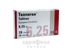 Таллiтон таб 6,25мг №28 - таблетки від підвищеного тиску (гіпертонії)