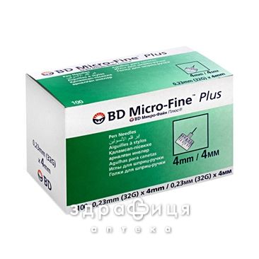 Голки для шприц-ручки bd micro-fine plus g32 (0,23х4мм) №100