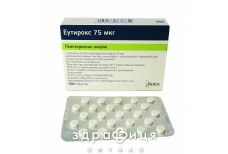 Еутирокс таблетки 75мкг №100 для щитовидної залози