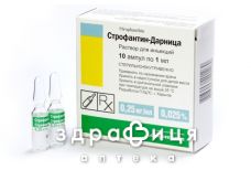 Строфантин-дарниця р-н д/iн. 0,25 % амп. 1 мл №10 Препарат при серцевій недостатності