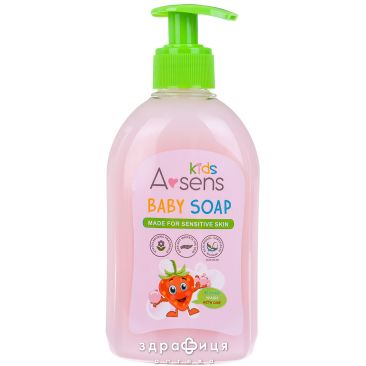 A-sens kids мыло дет с гипоаллерг.клубничным парфюмом 300мл