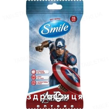 Салфетки влаж smile marvel антибакт №15