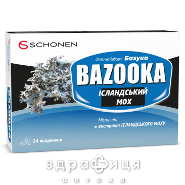 БАД БАЗУКА ИСЛАНДСКИЙ МОХ ЛЕДЕНЦЫ №24 лекарства от простуды