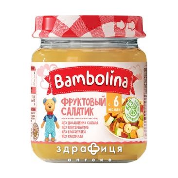 Bambolina 1212210 салат фрукт банан/груша/персик 100г
