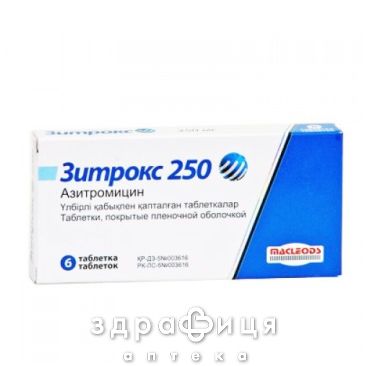 Зитрокс таб п/о 250мг №6 антибиотики