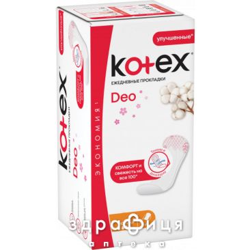 Прокладки kotex normal deo щоден №20 Щоденні прокладки