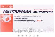 Метформiн-астрафарм таб в/о 1000мг №60