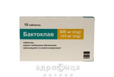 Бактоклав таб п/о 500мг+125мг №10 антибиотики