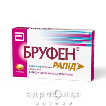Бруфен рапид капс мягк 400мг №10 обезболивающее от зубной боли