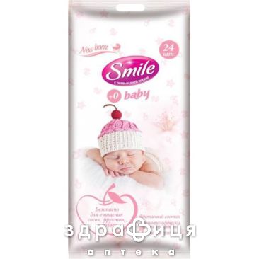 Серветки вол smile baby д/немовлят №24