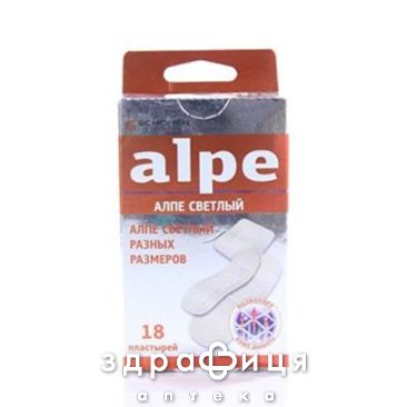 Пластырь Alpe (Алпе) светлый набор №18 бактерицидные