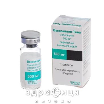 Ванкомицин-Тева лиофил д/ин 500мг №1 антибиотики