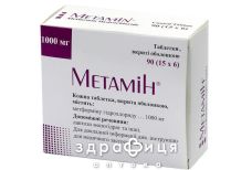 Метамiн таблетки в/о 1000мг №90 від діабету