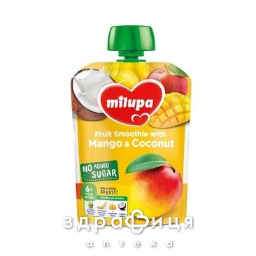 Milupa (Милупа) пюре фрукт яблоко/банан/манго/кокос молоко с 6мес 80г
