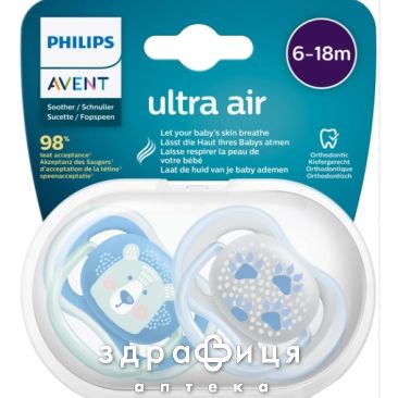 Avent scf 085/03 пустышка u/air с дек 6-18мес д/мальчика