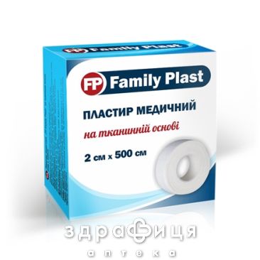 Пластырь family plast мед на ткан основ 2х500см бел