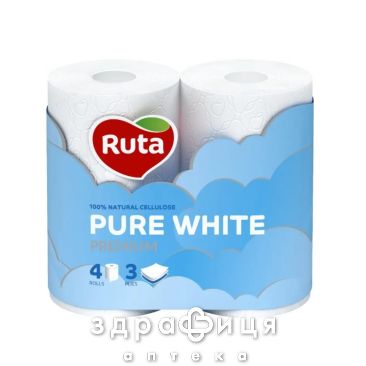 Папір туалетний ruta pure white 3-х шаровий №4