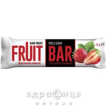 Fruit bar батончик-мюсли клубника глазир 25г