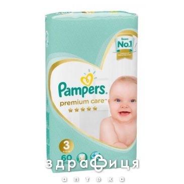 Подгузники Pampers (Памперс) premium care midi 5-9кг №60