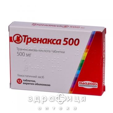 Тренакса 500 табл. в/о 500 мг №12 від тромбозу