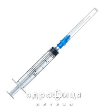 Шприц ug ін'єкц однор 3-х комп 2мл з голк
