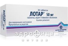 Лотар таб п/о 50мг №30 - таблетки от повышенного давления (гипертонии)