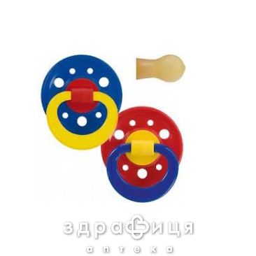 Baby nova 23500/1 пустышка латекс круг моно розовая/сиреневая №2