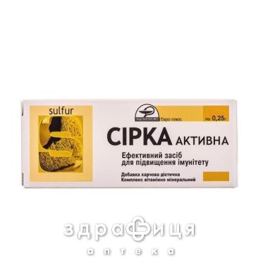 Сера-активная таб 0,25г №40 Микроэлементы и минералы