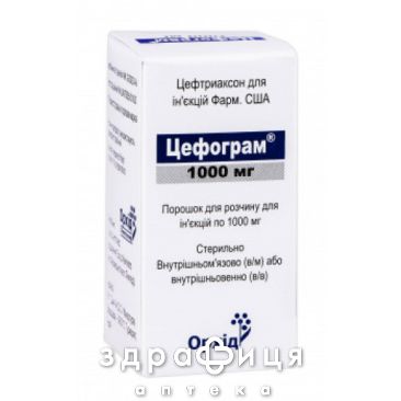 Цефограм пор. д/п iн. р-ну 1000 мг фл. №1 антибіотики