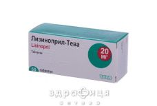 Лiзиноприл-тева таб 20мг №50 - таблетки від підвищеного тиску (гіпертонії)