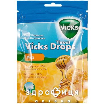 Вiкс льодяники мед (75г) №20 ліки від горла