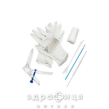 Набiр гiнекологичний оглядовий стерильний № 5 дзерк. сервет. 2 рукавич.
