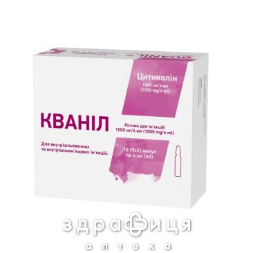 Кваніл розчин д/ін 1000мг/4мл 4мл №10 таблетки для пам'яті