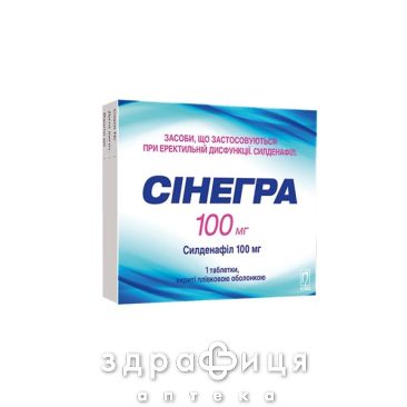 Сінегра таб в/о 100мг №4 таблетки для потенції