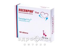 Лоспирин табл. в/о кишково-розч. 75 мг №100 (10х10) препарат для розрідження крові