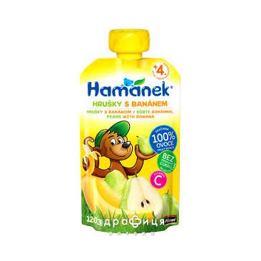 Hame (Хам) пюре груша/банан пауч 120г