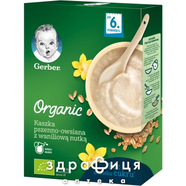 Gerber каша органік пшеніч-вівсян з ваніл смаком 240г