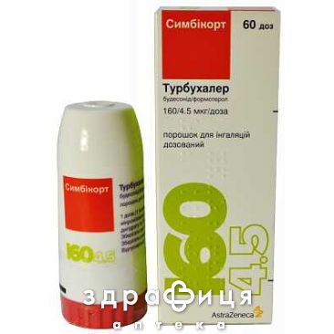 Симбiкорт турбухалер пор д/iнг 160мкг/4,5мкг/доза 60доз лікарство для небулайзера, інгаляцій