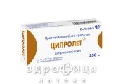 Ципролет табл. в/плiвк. обол. 250 мг №10 антибіотики