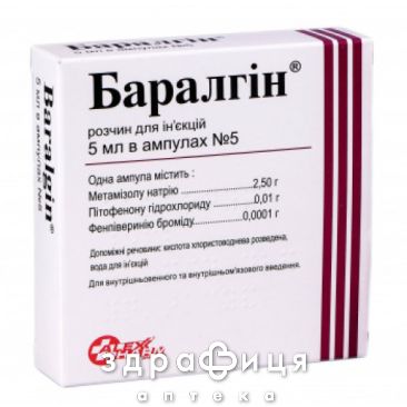 Баралгин р-р д/ин 5мл №5 спазмолитики для кишечника