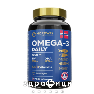 Nordway daily  омега-3 капс 1000мг №90