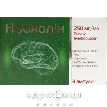 Ноохолін р-н д/ін 250мг/мл 4мл №3 таблетки для пам'яті