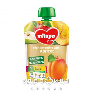Milupa (Милупа) пюре фрукт яблоко/груша/банан/абрикос  с 6мес 80г