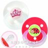 Baby nova 26366/1 пустышка силик круг с рис и кольцом девочка
