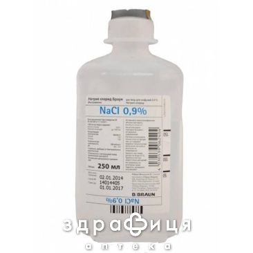 Натрiю хлорид розчин д/iнф 9мг/мл 250мл п/е препарат кровозамінник